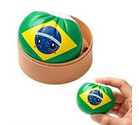 Squish-y Stress Ball National Flag Dumpling Squeeze Toys, Colorful Dumpling Stress Balls with Steamer Box, Cute Bun Fidget Toy, Soft Squeeze Dough for Soccer Fans