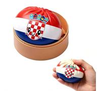 Squish-y Stress Ball National Flag Dumpling Squeeze Toys, Colorful Dumpling Stress Balls with Steamer Box, Cute Bun Fidget Toy, Soft Squeeze Dough for Soccer Fans