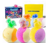 Squishie Surprise Gift Set, 6 Extra Large Kids Bath Bombs with Squishy Waterbead Toy Inside, Fruit Scent & Natural Ingredients, Includes Premium Gift Box, Boys & Girls Age 3-8, Christmas & Birthday