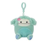 Squishmallow Official Kellytoy 3.5 Inch Clip On Bag Keychain Backpack Clips Squishy Soft Plush Toy Animal (Joelle Bigfoot with Flower)