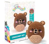 Squishmallow Original Omar The Bear Crochet Kit, Includes Yarn, Crochet Hook, Starter Hooks, Step-by-Step Tutorials, Exclusive Crochet Kit for Beginners, DIY Craft, Crochet Kits, Great Teen Gifts