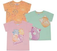 Squishmallows 100% Cotton T-Shirts for Girls - 3 Pack