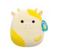 Squishmallows 11'' Dagmar The Lemon Cow Plush Toy, Yellow, White