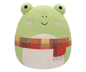 Squishmallows 12ins Wendy The Green Frog with Plaid Scarf Green