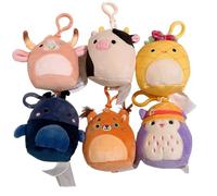 Squishmallows 2024 Everyday Squad Set of 6 Assorted 3.5" Mini Clip On Keychain Plush Doll