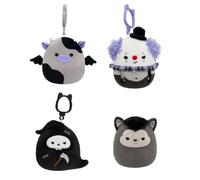 Squishmallows 2024 Halloween Squad 3.5" Mini Plush Doll Clip Keychain, Set of 4, Multicolor