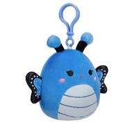 Squishmallows 3.5"" Clip-On Waverly The Butterfly, Small, Blue