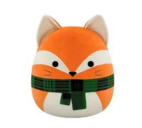 Squishmallows Amazon Exclusive Holiday Fox 14'' Plush - Orange Fox with Plaid Scarf | Collectable Cute Plush Toy, Cuddly Toys for Children, Soft Toys, Christmas Teddies Suitable for Girls and Boys