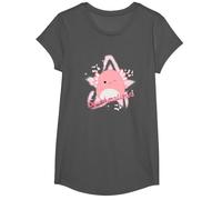 Squishmallows Archie Axolotl Star T-Shirt, Girls, Asphalt Grey, Medium