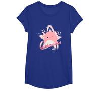 Squishmallows Archie Axolotl Star T-Shirt, Girls, Royal Blue, Medium