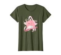 Squishmallows Archie Axolotl Star T-Shirt, Women, Olive Green, Small