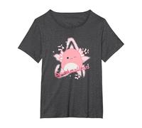 Squishmallows Archie Axolotl Star T-Shirt, Women's Plus, Dark Heather Grey, 4X