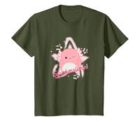 Squishmallows Archie Axolotl Star T-Shirt, Youth, Olive Green, 4T