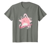 Squishmallows Archie Axolotl Star T-Shirt, Youth, Olive Heather, Medium