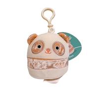 Squishmallows Bee the Panda 3.5" Mini Clip On Keychain, Multicolor