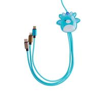 Squishmallows Cam The Cat 3-In-1 Charging Cable For iPhone, Samsung, Huawei, Sony and LG Phones. Includes A Micro-USB, A USB-C And A Lightning Connector Cable. (Tatiana The Dragon)