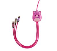Squishmallows Cam The Cat 3-In-1 Charging Cable For iPhone, Samsung, Huawei, Sony and LG Phones. Includes A Micro-USB, A USB-C And A Lightning Connector Cable. (Lola The Unicorn)