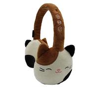 Squishmallows Cam The Cat Plush Bluetooth Headphones With Built-in Microphone To Make And Receive Calls. 10 Meter Bluetooth Range, Volume Control, Soft Plush Ear Cushions With Adjustable Headband.
