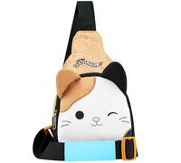 Squishmallows Cross Body Bag for Kids and Teens Cute Shoulder Sling Bag Cam The Cat Phone Mini Backpack for Travel Money Holiday (Multi Cam)