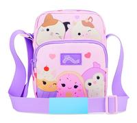 Squishmallows Cross Body Bag for Kids and Teens Cute Shoulder Sling Bag Cam The Cat Phone Mini Backpack for Travel Money Holiday (Pink)