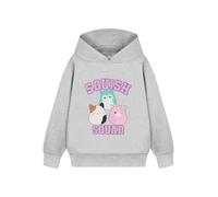 Squishmallows Girls Grey Hoodie | Squish Squad Sweaters with Cute Characters | Soft Hooded Sweatshirt for Kids | Cosy Apparel for Girls & Teens