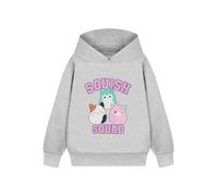 Squishmallows Girls Grey Hoodie | Squish Squad Sweaters with Cute Characters | Soft Hooded Sweatshirt for Kids | Cosy Apparel for Girls & Teens