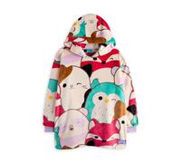 Squishmallows Girls Wearable Blanket Hoodie | Kids Multicoloured Hooded Pullover Character Graphic All Over Print | One Size Loungewear | Plush Toy Merchandise Gift