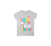 Squishmallows Girl's Love At First Squish T-shirt in Grey | Size: 12-13 Years Squishmallows Grey 12-13 Years