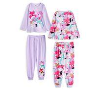 Squishmallows Girl's Multi Character Multi-Pack of 2 Long Sleeve Long Leg Pyjama Set | Girls Purple | Officially Licensed Merch | Size: 5-6 Years Squishmallows Purple 5-6 Years