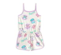 Squishmallows Girls Multicoloured Sleeveless Playsuit | Squish Squad Character All Over Print Outfit | Casual Summer Apparel with Pockets | Elasticated Waistband Round Neck Design - 5-6 Years