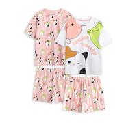 Squishmallows Girls Pink Feelin' Mallow Multi-Pack of 2 Short Sleeve Short Leg Pyjama Set - 13-14 Years