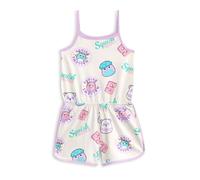 Squishmallows Girls Multicoloured Sleeveless Playsuit | Squish Squad Character All Over Print Outfit | Casual Summer Apparel with Pockets | Elasticated Waistband Round Neck Design - 8-9 Years