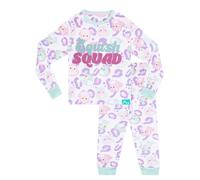 Squishmallows Girl's Squish Squad Fleece Pyjamas in White | Size: 5-6 Years Squishmallows White 5-6 Years
