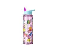 Squishmallows Glitter Water Bottle - 550ml Kids Straw Bottle with Flip Lid & Carry Handle, BPA-Free, Double-Wall Glitter Design