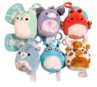 Squishmallows Kellytoy 3.5" Assorted Squad Clip On Keychain Mini Plush Doll (Set 6 Fantasy Squad)