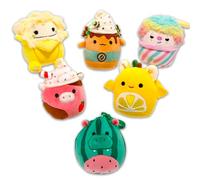 Squishmallows Keychain Set - 6 Pc Bundle with 3.5" Keychain Snack Squad Plushies Bag Clip for Backpack, Purse, Multicolor, 3.5" Keychain