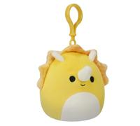 Squishmallows 3.5"" Clip-On Lancaster The Triceratops, Small, Yellow