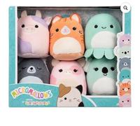 Squishmallows Micromallows Mini Plush Set, 6 Pack, Collectible Soft Toy Gift Set, Patty, Gigi, Zobey, River, Peety, Coco