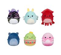 Squishmallows Micromallows Original 6-Pack - Safiya the Zebra, Gideon the Guacamole, Agnolo the Tadpole,Altman the Squid, Connie the Moth, Elin the