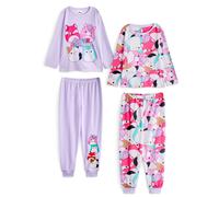 Squishmallows Girls Multicoloured Pyjama Set Pack of 2 | Long Sleeve Top & Long Leg Bottoms | Kids Character Graphic Nightwear | Animal Print All-Over Loungewear - 11-12 Years