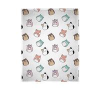 Squishmallows Official Fleece Throw Blanket | Super Soft Warm White Throw, Chill Design | Perfect For Home, Bedroom, Sleepovers & Camping | Size 100 x 150cm