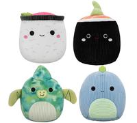 Squishmallows JPT0791 JPT 3.5" 4-Pack Squeaky Plush Dog Toys (Shozo, Shun, Fletcher, Rashad) (Amazon) (polybag), Multicolour