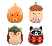 Squishmallows Original 5in Harvest 4-Pack - Hans Hedgehog, Mac Acorn, Misha Candle, Rocky Raccoon - Official Jazwares Plush (Little) Amazon Exclusive