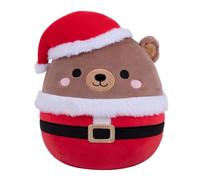 Squishmallows Original 7.5-Inch Omar the Brown Bear in Santa Outfit | Ultrasoft Official Jazwares Holiday Plush