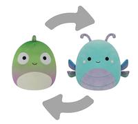 Squishmallows Original FlipAMallows 12-Inch Flippable Denton Green Chameleon and Heather Teal Dragonfly - Medium-Sized Ultrasoft Official Jazwares Plu