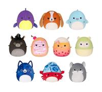 Squishmallows Original Micromallows Plush 10-Pack - 2.5 Inch Plush includes favourites Sharon the Shark, Indie the Hermit Crab, Bergit the Boba, Cavaleri the Aplaca, and Darcy the Dog