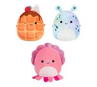 Squishmallows Original Micromallows Plush 3-Pack - Weaver the Waffle, Auggie the Cuttlefish & Zinx the Alien