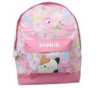 Squishmallows Personalised Girls Backpack Bag Rucksack School (Squismallows Multicoloured Pink)
