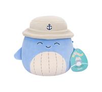 Squishmallows Samir the Blue Whale w/Tan Bucket Hat 7.5" Plush Soft Toy