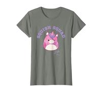 Squishmallows Squish Squad Lola Unicorn T-Shirt, Women, Olive Heather, XX-Large